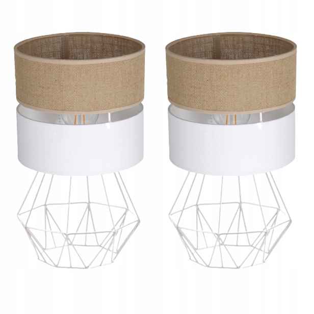 Noční Lampa Stolní Jutová Sada 2 Ks Sada