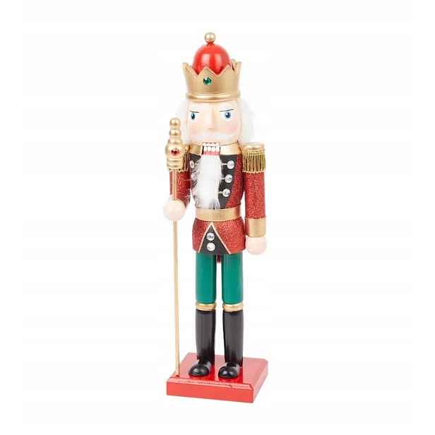 Dřevěný Louskáček Vánoční Figurka 35.5 cm XXL Premium Červená