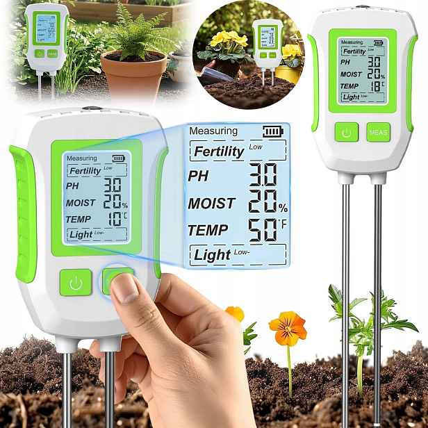 Elektronický Měřič Substrátu 5V1 Kontroluje Kyselost Vlhkosti Země Pomocí LCD