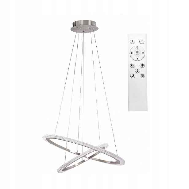 stropní svítidlo Led Závěsné kroužky Ring Stříbrný lustr 60 cm