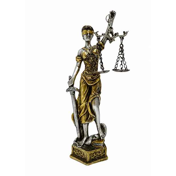 Temida Bohyně Spravedlnosti Zlatá Dikom Figurka Z Pryskyřice 18,5 CM