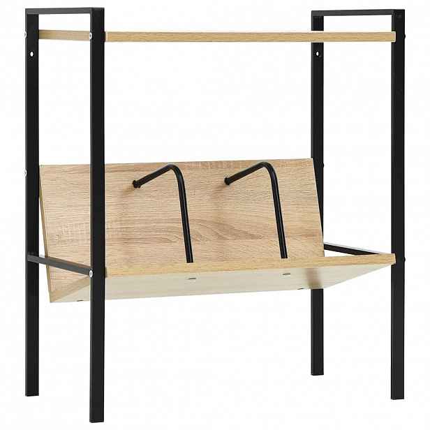 vidaXL Knihovna se 2 policemi černá a dub 52x28x59 cm kompozitní dřevo
