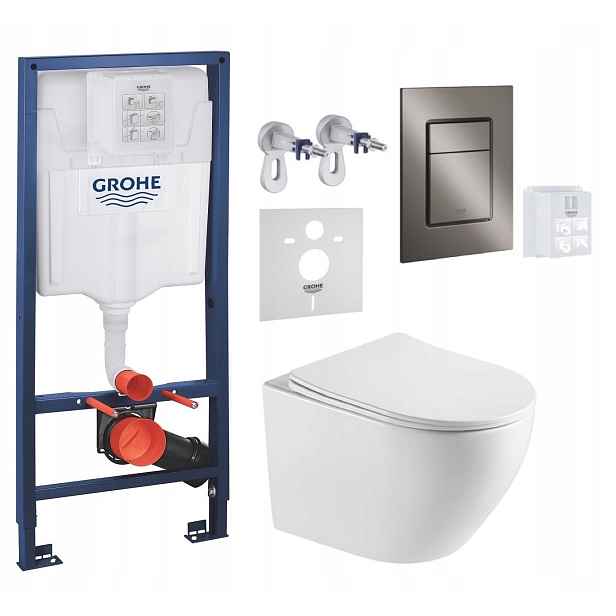 Wc stojan Grohe Rapid Sl s mísou Imprese Tornado a grafit tlačítkem