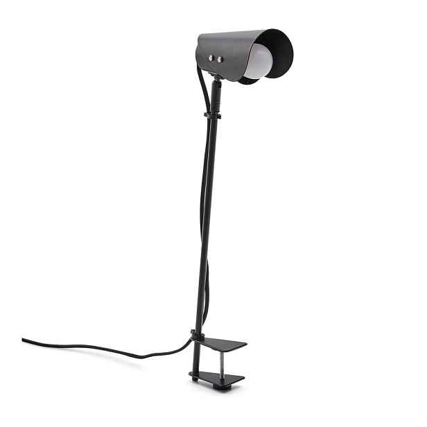 Černá kovová stolní lampa s klipem (výška 51 cm) Jula – Kave Home