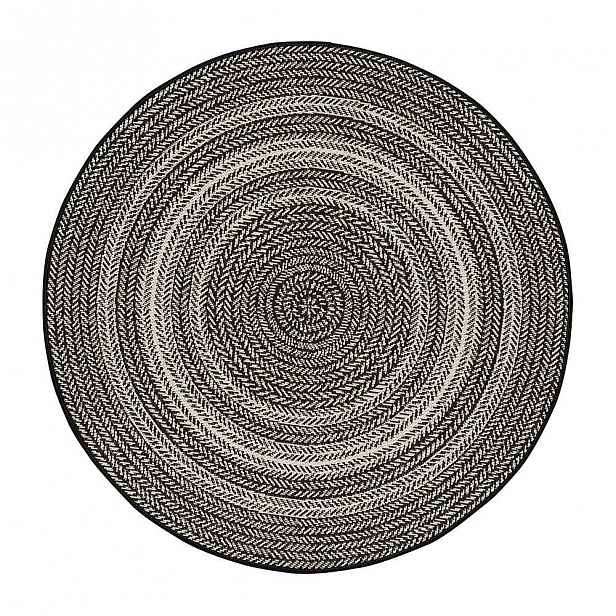 Černý venkovní koberec Universal Silvana Rutto, ⌀ 120 cm