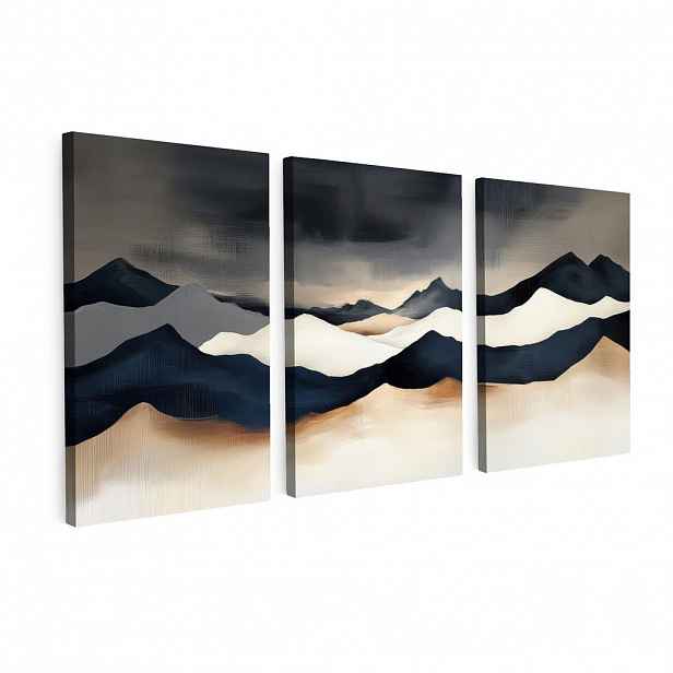 MuchoWow OBRAZ NA PLÁTNĚ 3dílná sada Krajina - abstraktní - moderní 120x60 cm