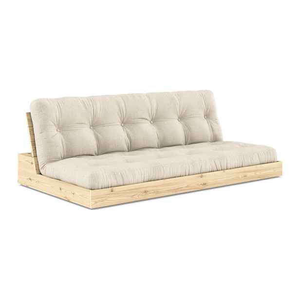 Šedo-béžová lněná rozkládací pohovka 196 cm Base – Karup Design