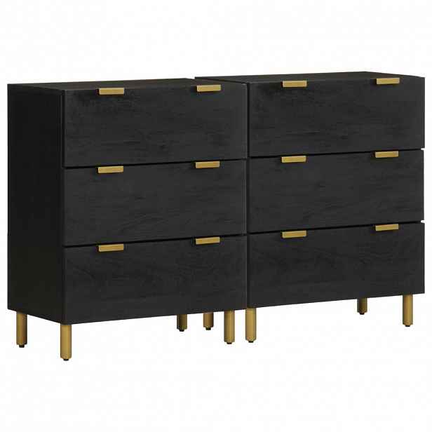 vidaXL Příborníky 2 ks černé 60 x 33 x 75 cm kompozitní dřevo