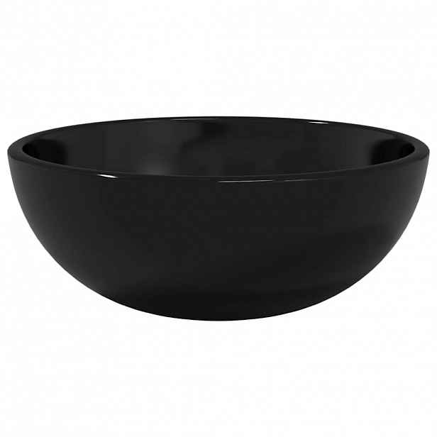vidaXL Umyvadlo tvrzené sklo 30 x 12 cm černé