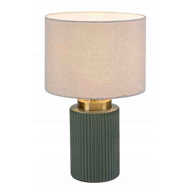 Dekorativní zeleno-zlatá rýhovaná stolní lampa E14 40W Glovy Rabalux