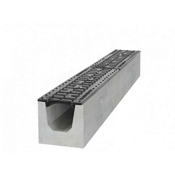 Gutta Betonový žlab B125 s litinovou mříží, d. 1000 x š. 145 x v. 160 mm