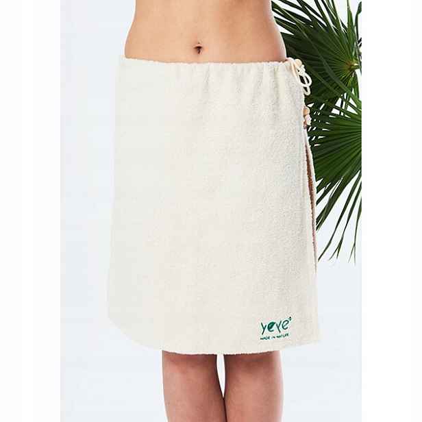 Sukně do sauny Frotte Oeko-tex Standard Yeye vyrobená v Nature Ecru M