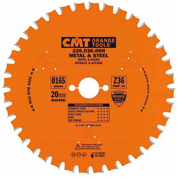 Cmt Pila Hm pro ocel 165x20x36Z Ocel Standard