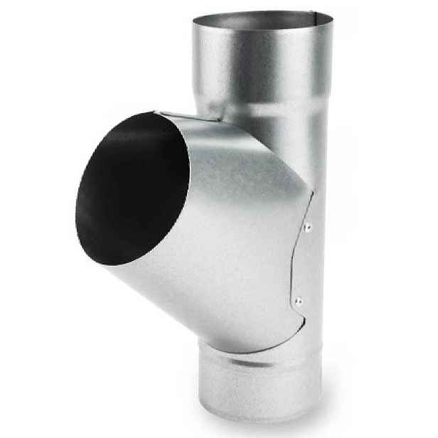 T-rozdělovač 60° pro odtokové trubky 100 mm Galeco Ocel Luxocynk stříbrný přírodní