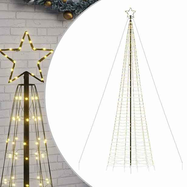 vidaXL LED vánoční stromek s hroty 1534 teplých bílých LED 500 cm