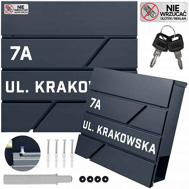 Velká Poštovní Schránka S Adresou Číslo Domu Vzory Antracitové Číslo Domu