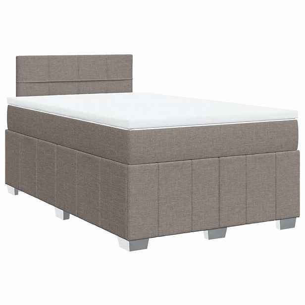 vidaXL Box spring postel s matrací taupe 120x200 cm textil