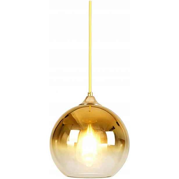 Závěsná lampa Skleněná koule 20 cm Zlatá Moderní Gradient E27