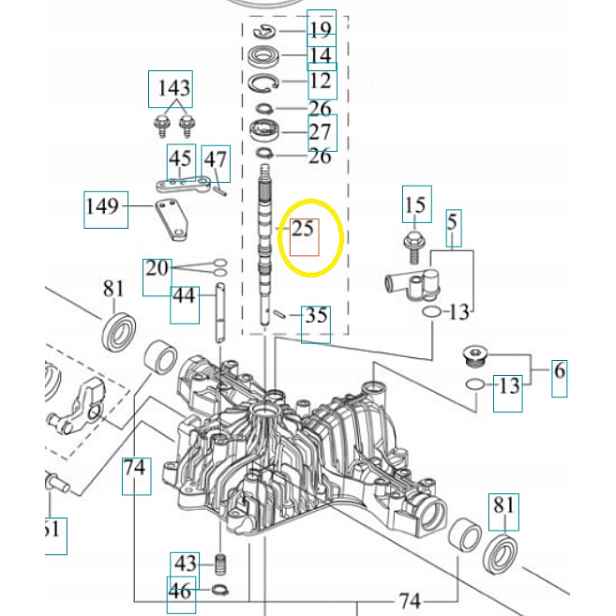 Váleček převodovky a násada K664GA Husqvarna 523074901