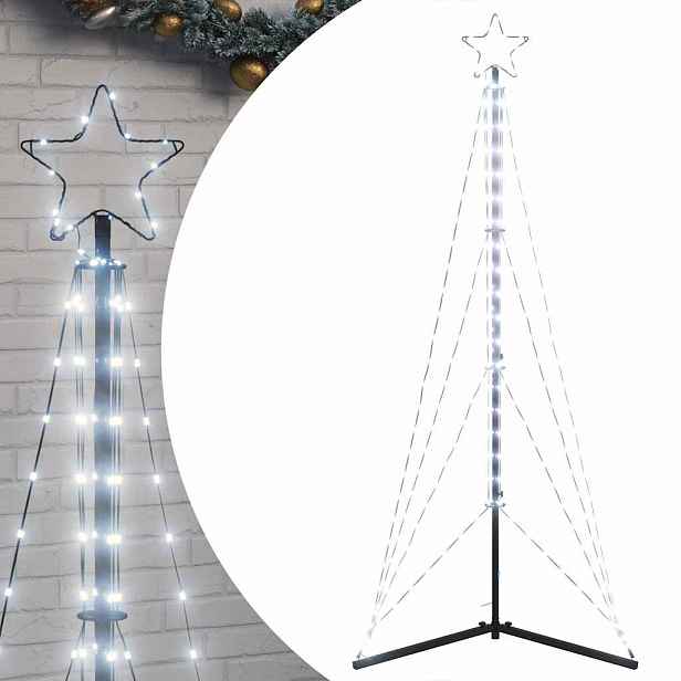 vidaXL LED vánoční stromek 363 studených bílých LED diod 182 cm