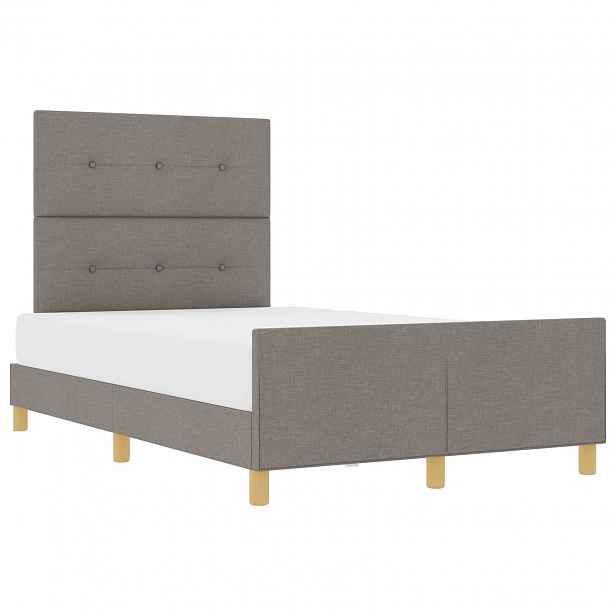 vidaXL Rám postele s čelo Taupe 120 x 200 cm textil