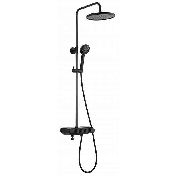 Aqualine Farrao - Sprchový set s baterií, průměr 25 cm, 3 proudy, černá SL450B