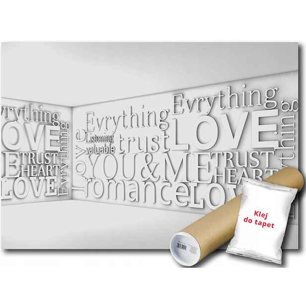 Fototapeta Bílá slova lásky Love Trust You Me vinylová 368x254 lepidlo