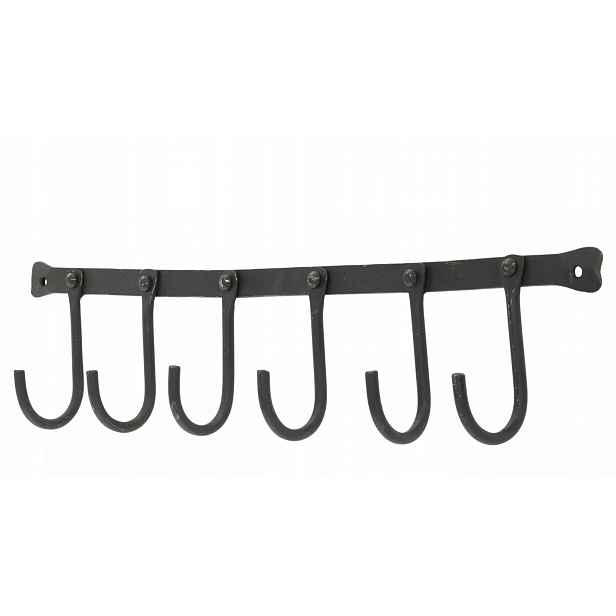 Nástěnný Věšák Na Oblečení Bundy Ručníky Loft kovový černý 51 cm
