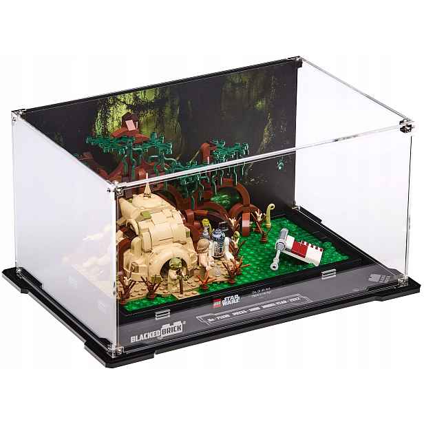 Vitrína s pozadím Blacked Brick pro Lego Star Wars 75330 Výcvik Jediů