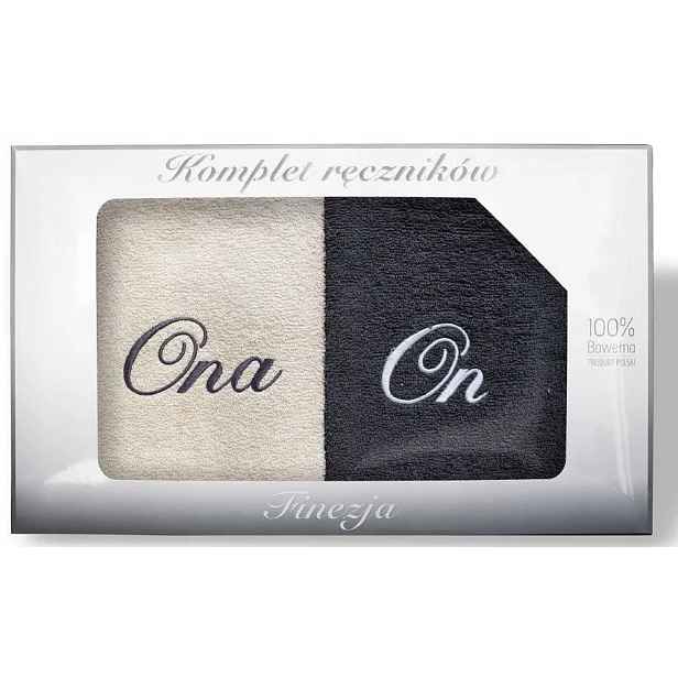 Sada ručníků 70x140 béžová grafitová pro páry do koupelny