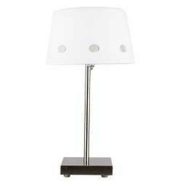 Saténová/bílá kancelářská stolní lampa