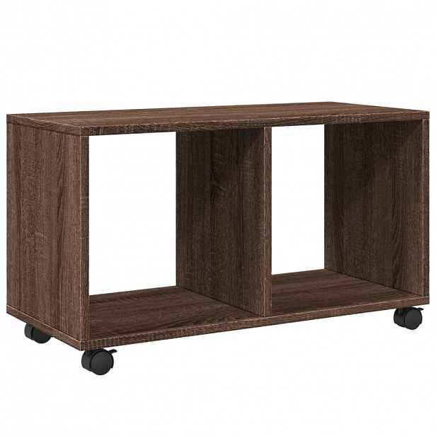 vidaXL Skříňka na kolečkách hnědý dub 72x33x42,5 cm kompozitní dřevo