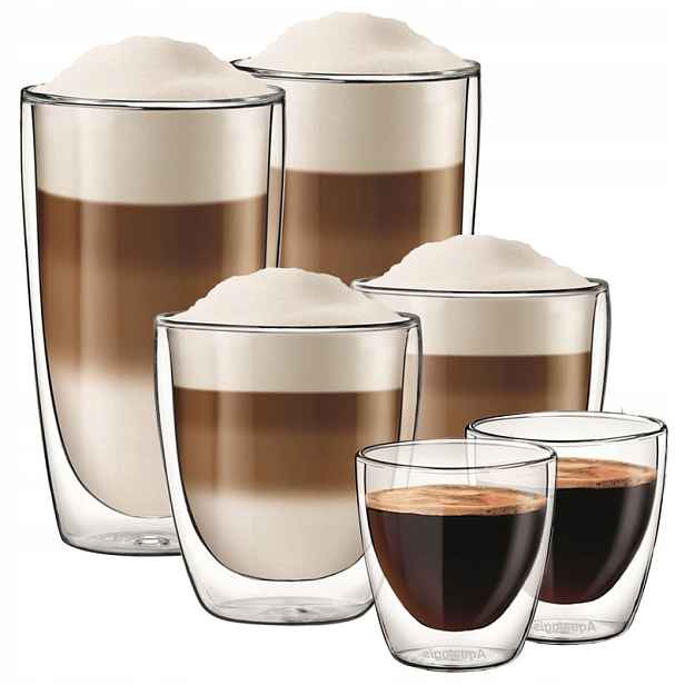 Termosklenice – sada na kávu Latte Cappuccino a Espresso 6 kusů