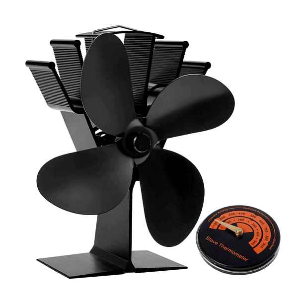 Termoelektrický Krbový Ventilátor Napájený Teplem, Tichý Ventilátor, Černý