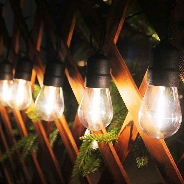 Led venkovní zahradní girlanda 19 m Fairy Light 20+2 Žárovky Teplá bílá