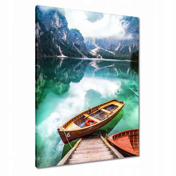 Obrazy 60x80 Loďka na horském jezeře