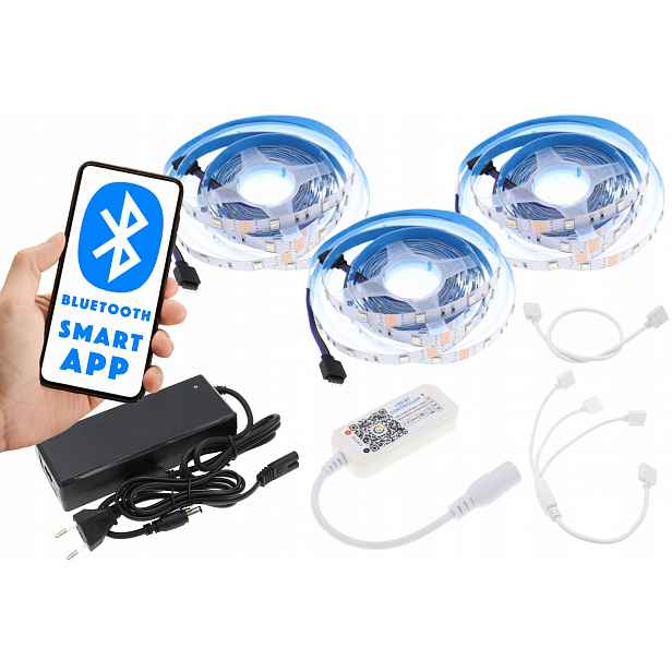Set 15 m Led pásek Rgb Bluetooth Android iOS