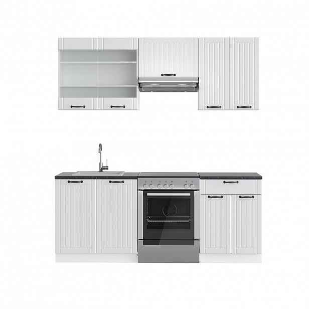 Vicco KUCHYŇSKÝ KOUT Fame-Line Bílý venkovský dům/bílá 200 cm , PD Antracit