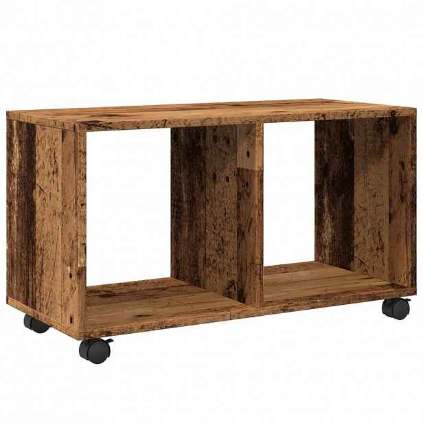 vidaXL Skříňka na kolečkách old wood 72x33x42,5 cm kompozitní dřevo