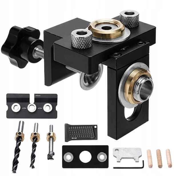 Šablona Vzorník 3v1 pro excentrické vrtání kolíků vrtáky 8 10 15 mm