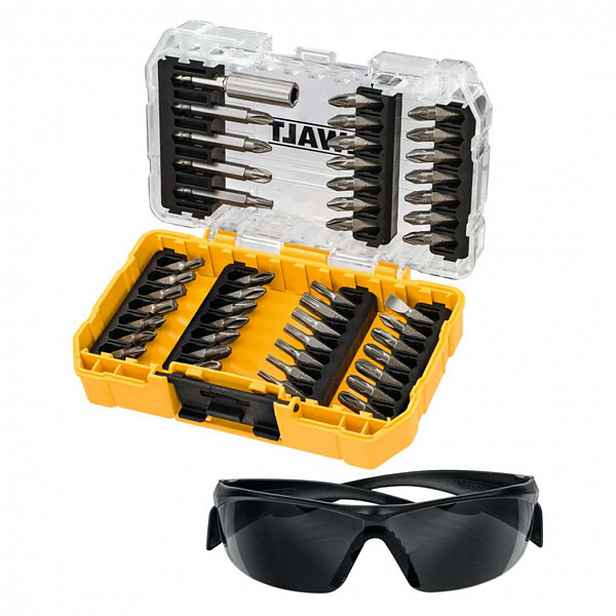 DeWALT - 47dílná sada šroubovacích nástavců, pracovní brýle DT70703
