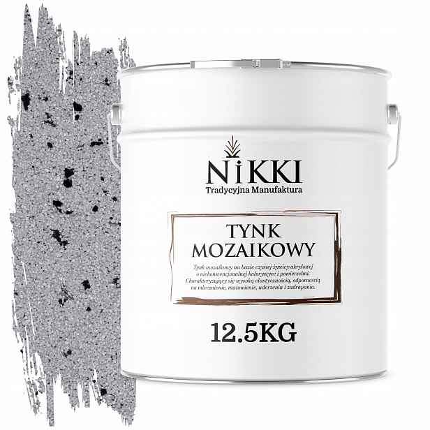 Mozaiková Pryskyřičná Omítka 12,5 Kg Vnitřní Šedá Barva S Černou Slídou M04