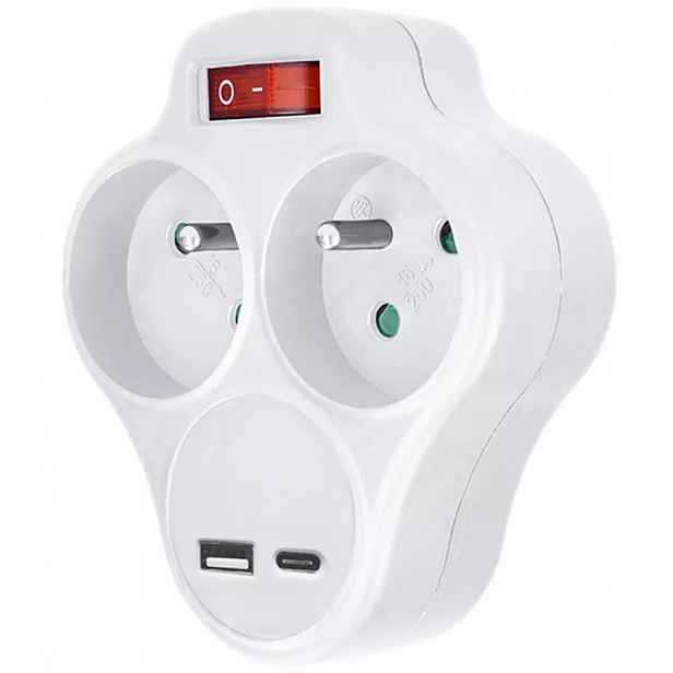 Rozbočka s USB a+c nabíječkou 2x10A s vypínačem