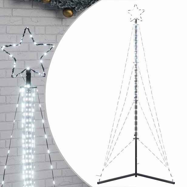 vidaXL LED vánoční stromek 483 studených bílých LED diod 240 cm