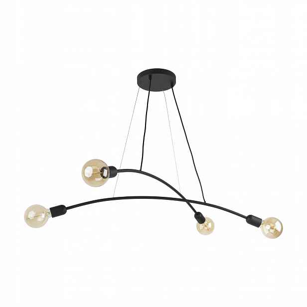 Závěsná lampa Helix Černá Loft 4xE27 Stropní lampa do domu Moderní do pokoje