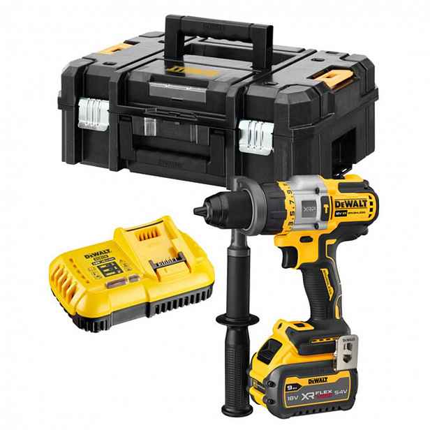 DeWALT - 18V AKU vrtačka s příklepem, 1x aku 9,0 Ah FLEXVOLT, nabíječka DCD999X1