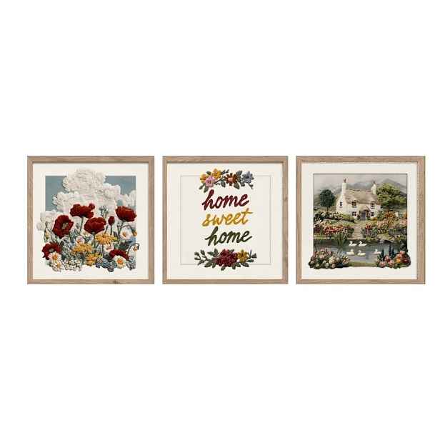 Obrazy v sadě 3 ks 30x30 cm Sweet Home – Styler