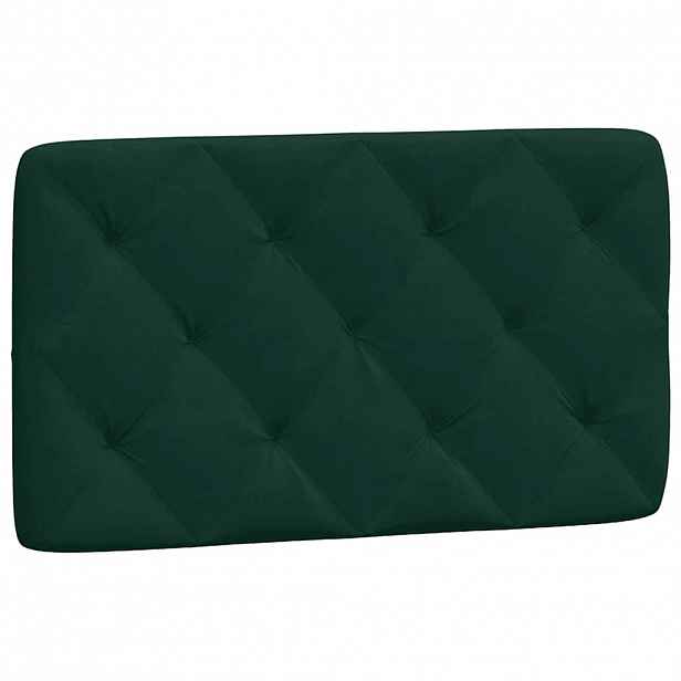 vidaXL Polštář na čelo postele tmavě zelený 80 cm samet