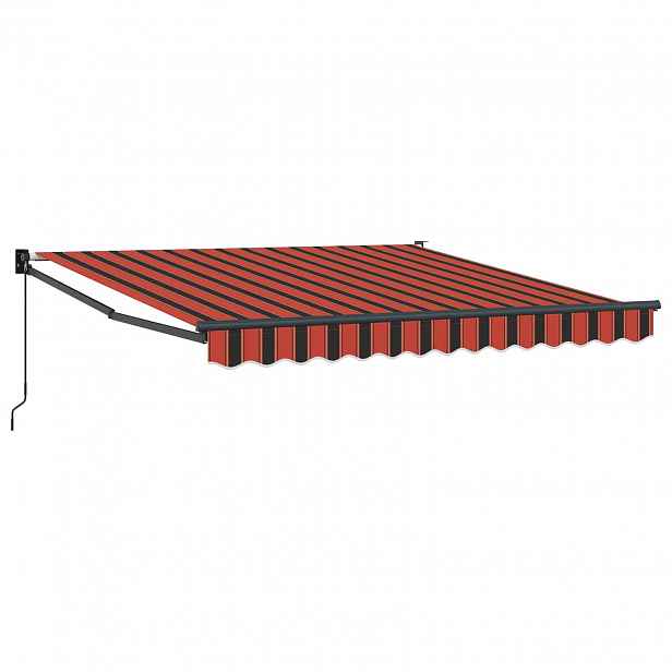 vidaXL Stahovací markýza Červená a černá 350 x 250 x 165 cm