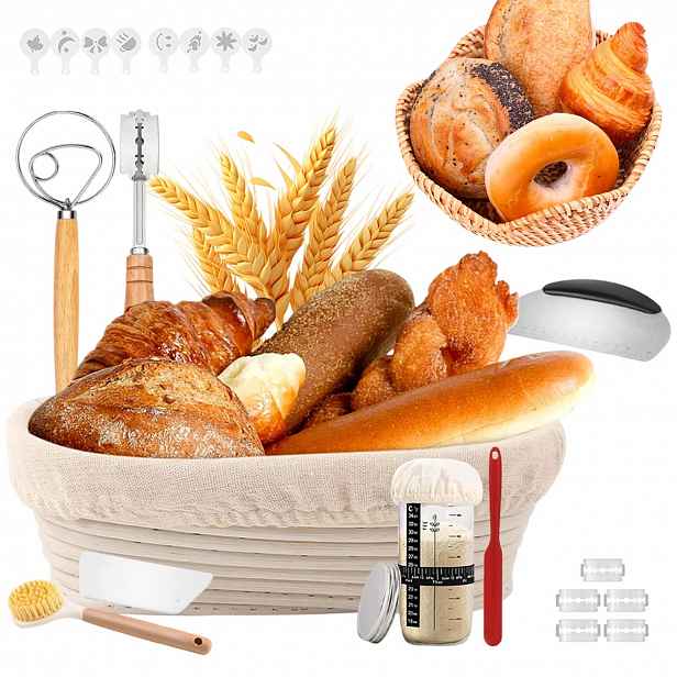 Dřevěná pečicí sada 25cm z nerezové oceli a silikonu